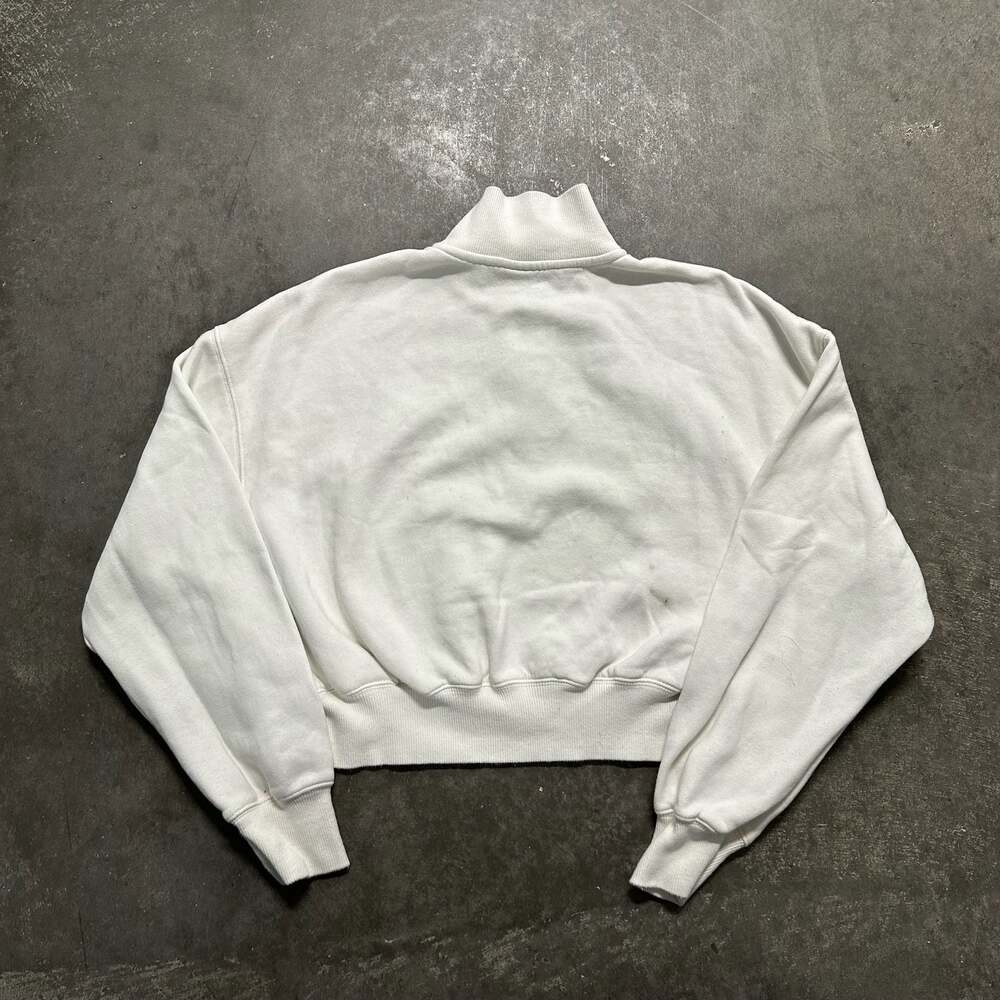 Nike Sportswear Phoenix Fleece Women's 1/2-Zip Cropped Sweatshirt in Sail - Picture 4 of 7